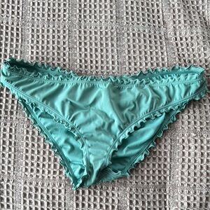 Shade & Shore Aqua Ruffle Bikini Bottom